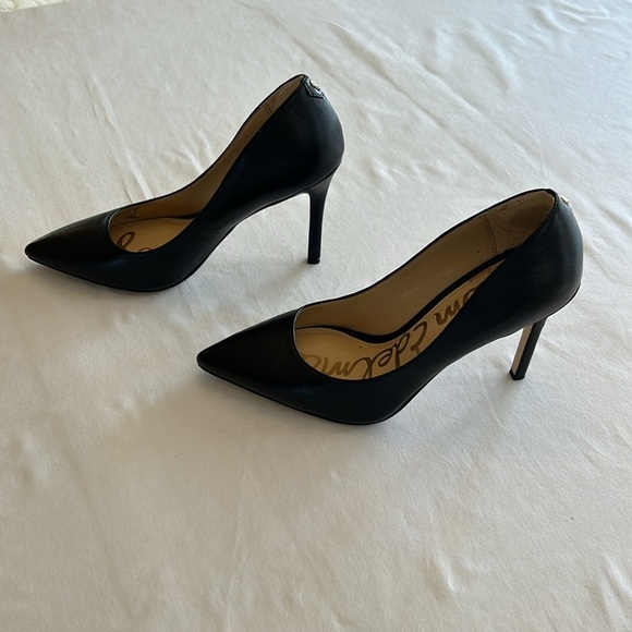 Sam Edelman black leather heels Sz 7W - Picture 6 of 7